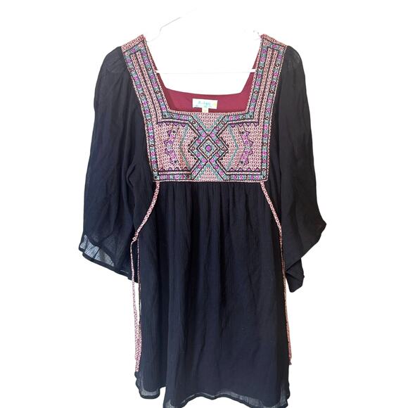 Altar’d State Boho Hippie Blouse Top gauzy flowy oversized sz S cotton tunic - Picture 1 of 6